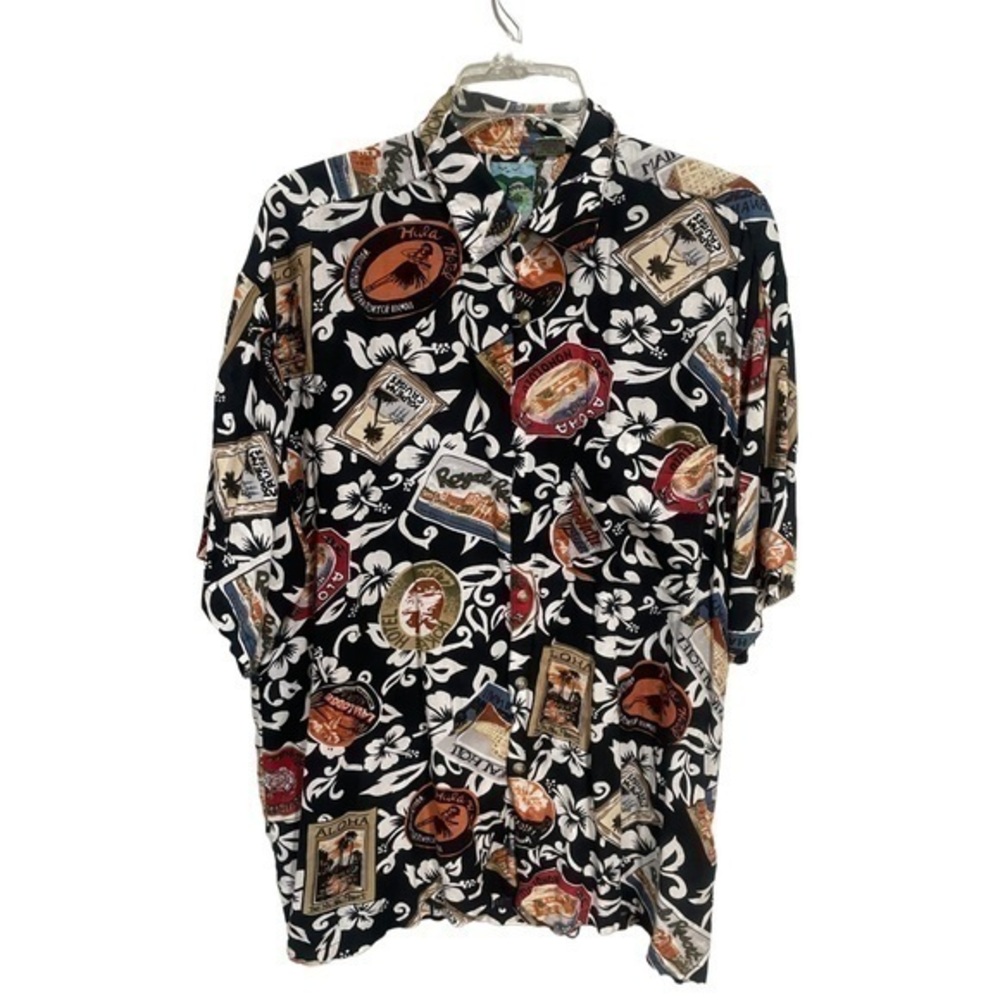 EVEREST COLLECTION vintage Aloha Hula Hotel Hawaiian casual button down shirt-XL
